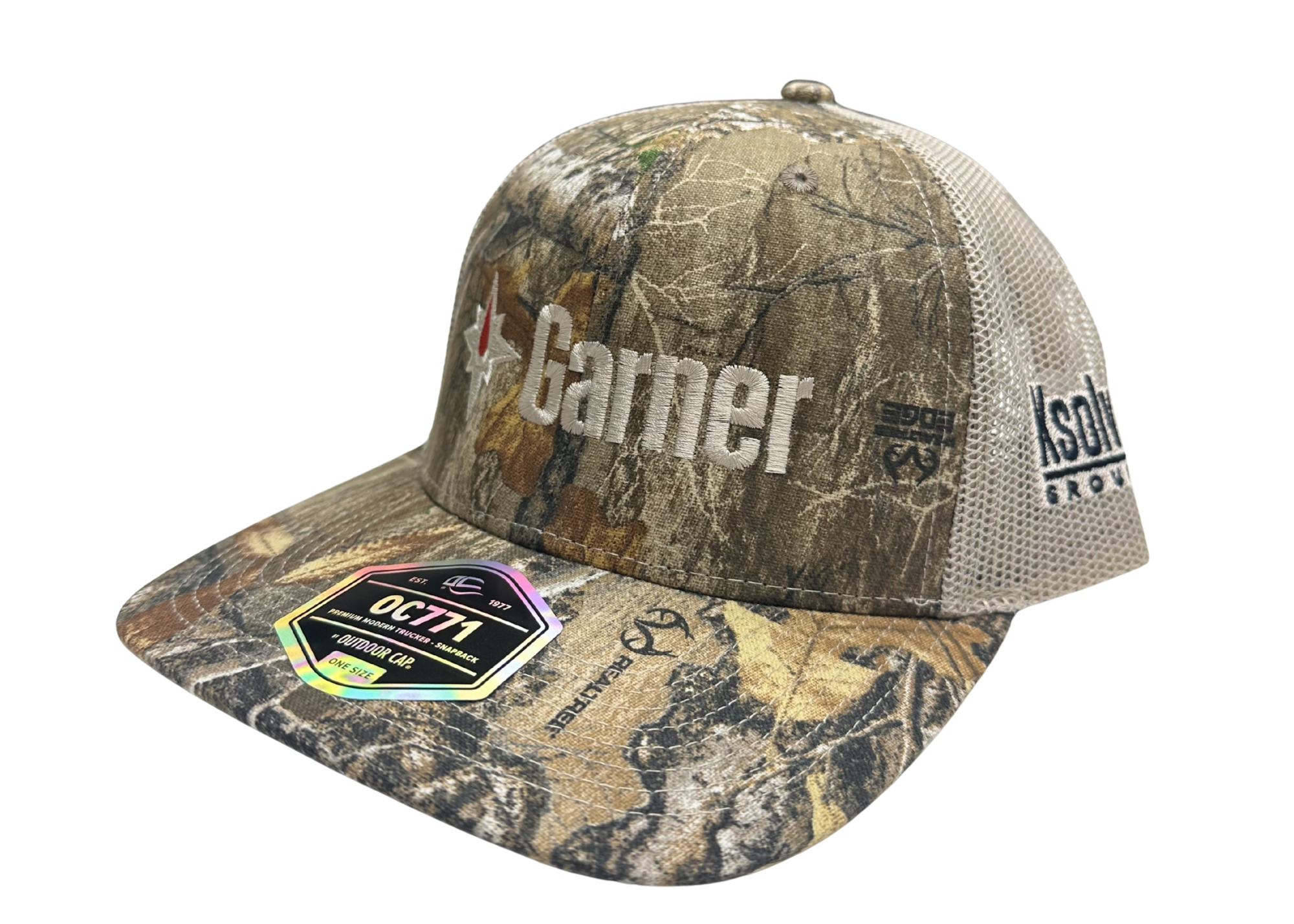 Garner Tan Camo Trucker Hat