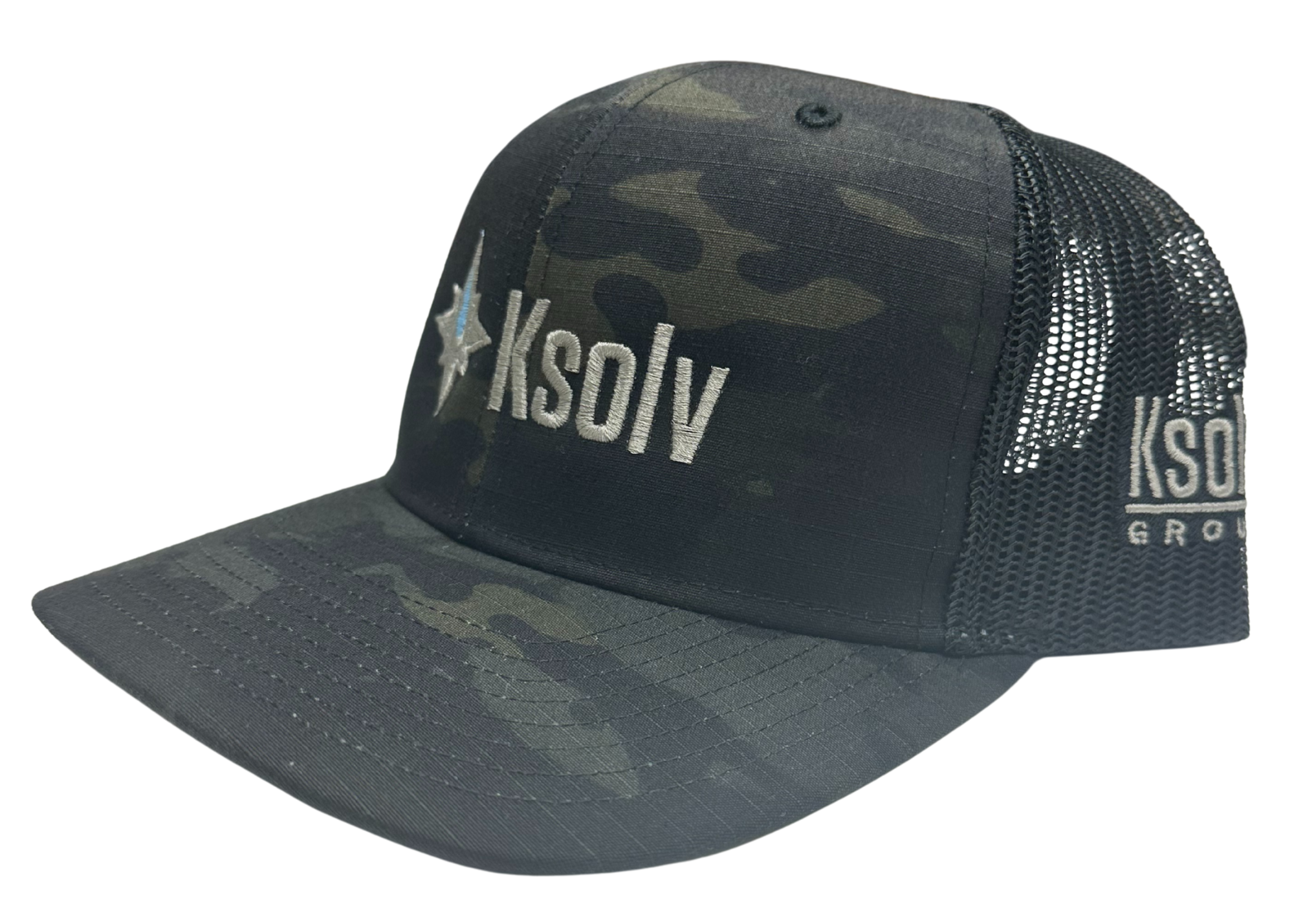 K-Solv Black Camo Trucker Hat