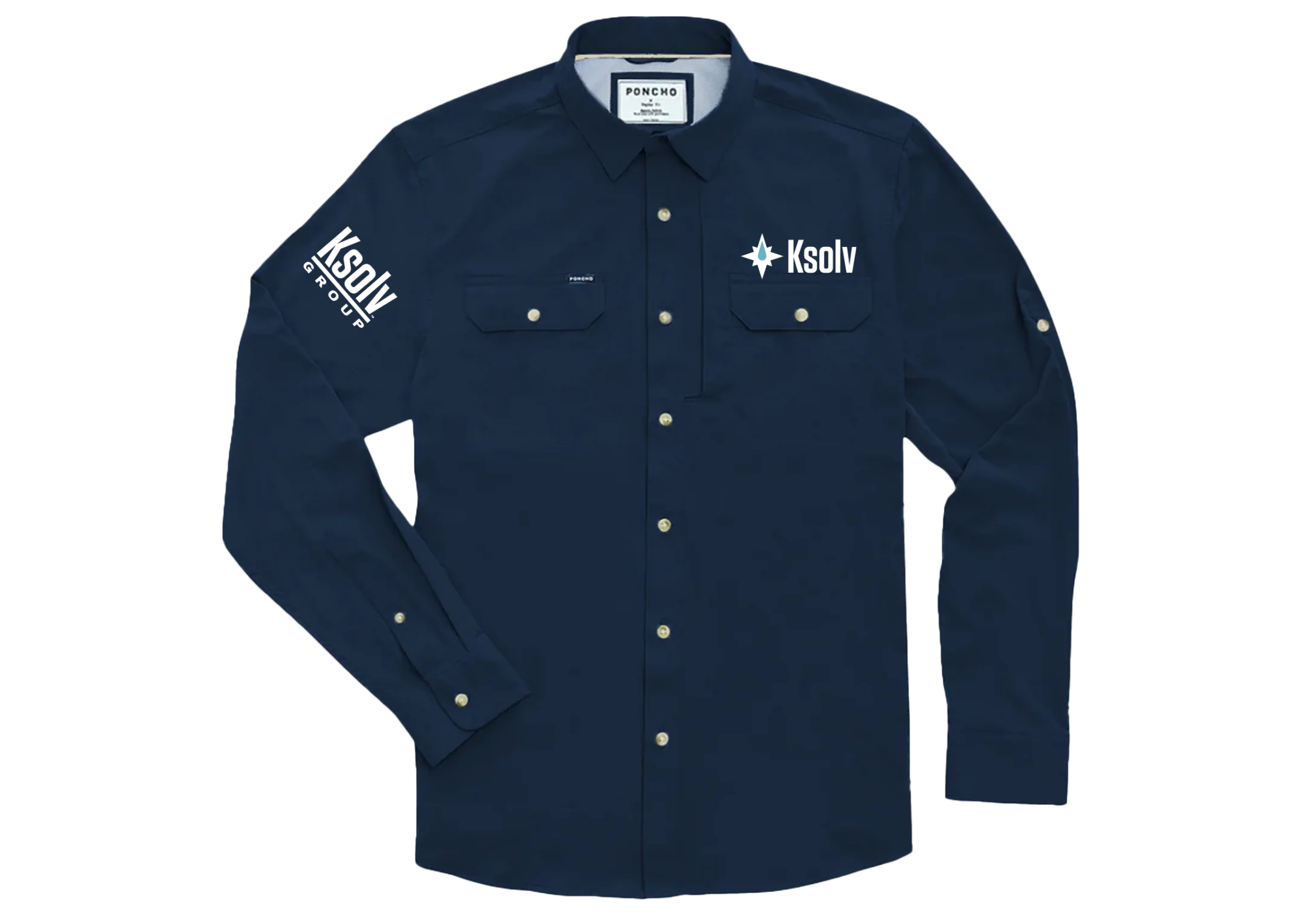 Long Sleeve K-Solv Poncho Shirt - Navy