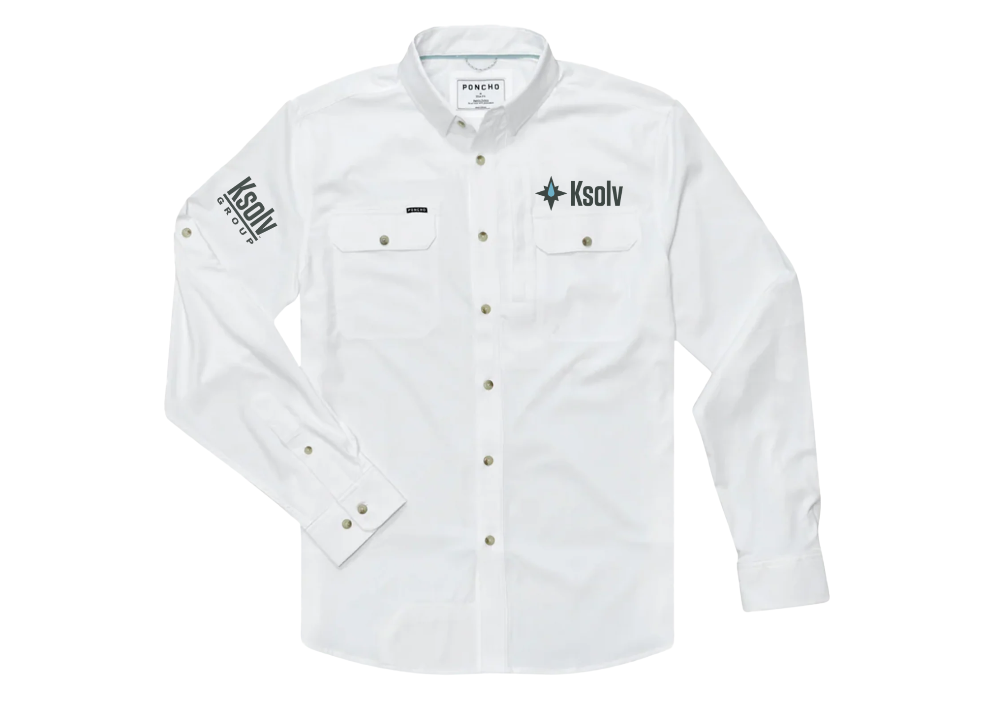Long Sleeve K-Solv Poncho Shirt - White