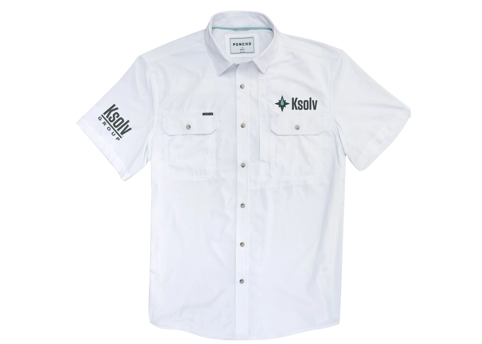 Short Sleeve K-Solv Poncho Shirt - White